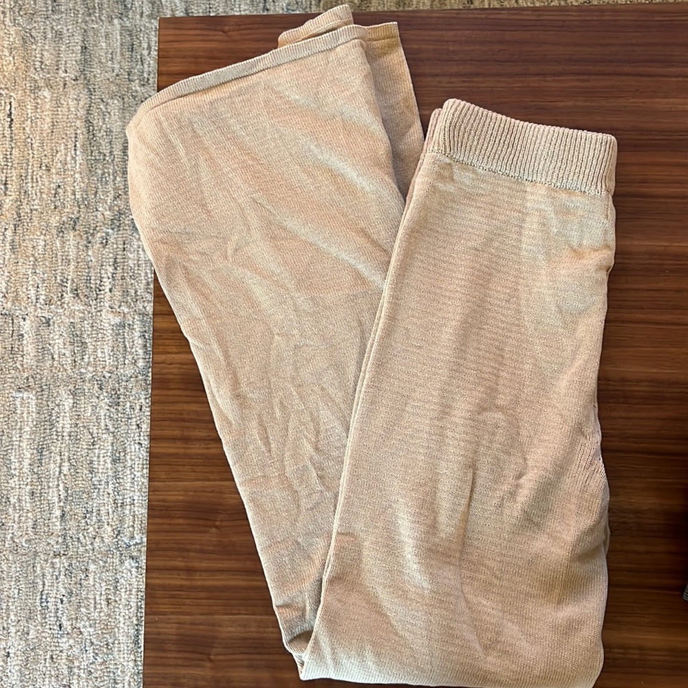 Easy Wide Knit Pants Toasted Almond